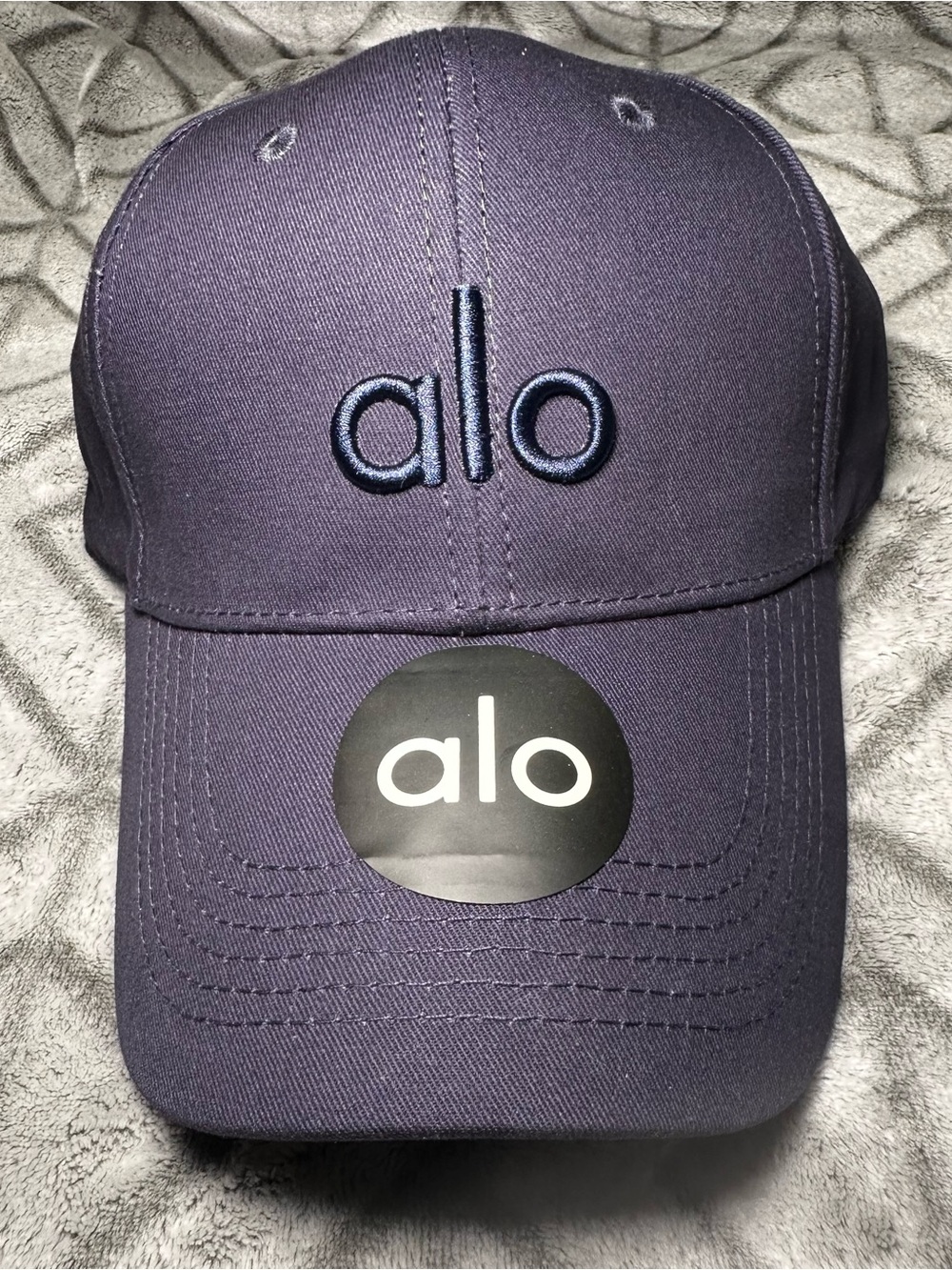 Alo Embroidered Logo Baseball Cap in Deep Navy